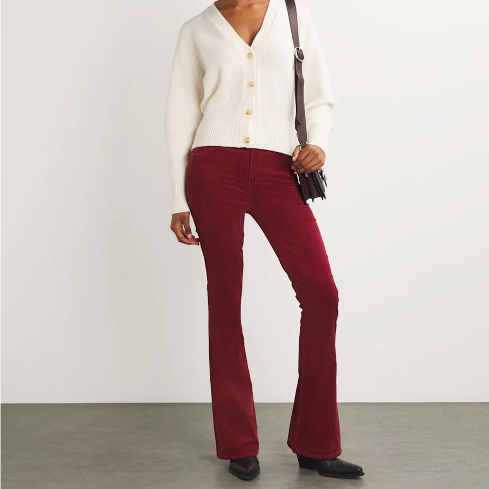Uhr Skinny Flare Bootcut Burgundy Jeans